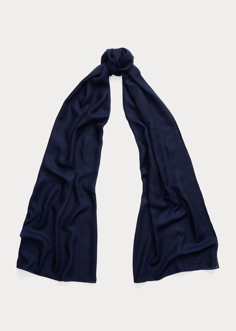 Bufanda Ralph Lauren Mujer Cashmere Pashmina Chile Azul Marino QVPAG-0876